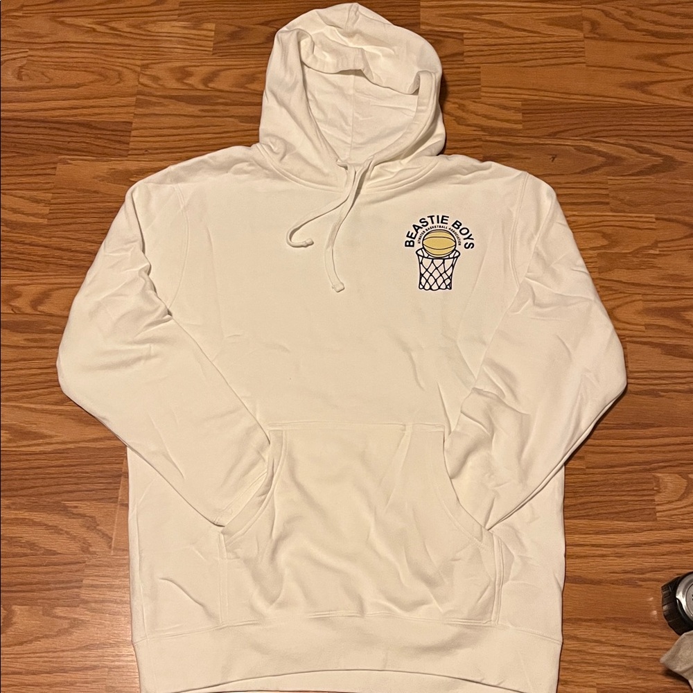 Beastie boys Atwater BASKETBALL GRAPHIC Pullover HOODIE sweater off white NWOT